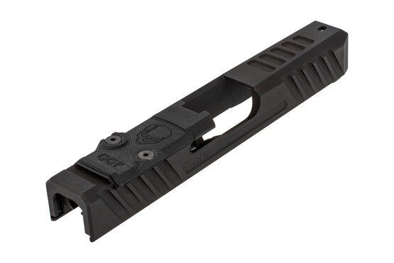GGP stripped V3 Glock G19 Gen3 slide with dual optic cut includes a G10 cover plate, shim plate, and mounting screws.
